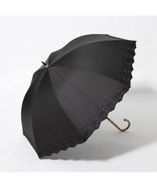 UNBILLION cache nez / フラワーボーラー刺繍ショートパラソル ブラック