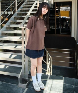 WEGO 【ユニセックス着用ITEM/MLサイズ展開】ワンポイント刺繍カノコポロ（SS） ブラウン