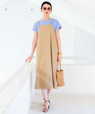 組曲 【汗ジミ防止・撥水】GIZAプレーティング天竺フレンチスリーブ カットソー スカイブルー系