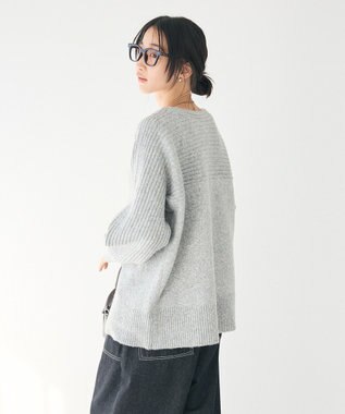 CRAFT STANDARD BOUTIQUE 編み違い斜めスリットニットチュニック Light Gray Mixture