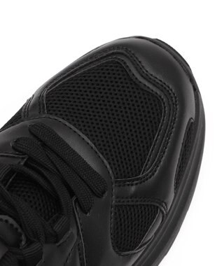 WEGO PUメッシュヒールダッドスニーカー ブラック