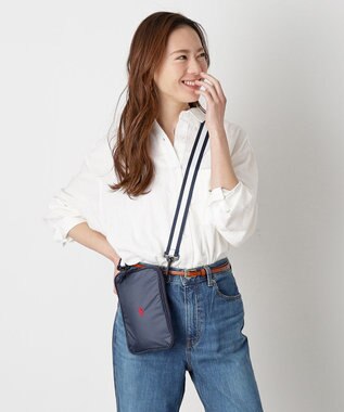 MOONBAT 【WEB限定セット/UV遮蔽率100％】POLO RALPH LAUREN （ポロ ラルフローレン）サコッシュ付き 晴雨兼用 折りたたみ傘 ポロポニー ネイビーブルー