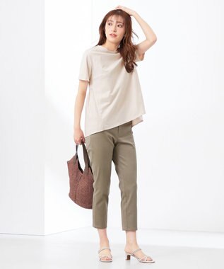 ANY SIS 【撥水】サテンストレッチビューティ パンツ ライトカーキ