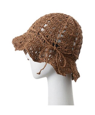 MOONBAT estaa ペーパー透かし編み チューリップハット／サイズ調整可 ブラウン