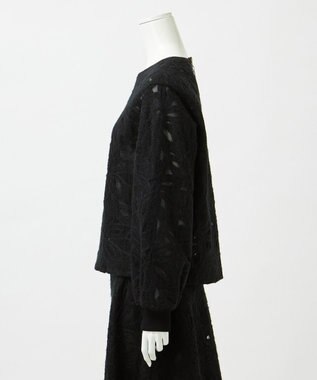 23区 【GOLD LABEL】チュールヘアリーエンブロイダリー ブラウス ブラック系