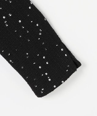 組曲 S フラワースパンコール ツイードジャケット ブラック系