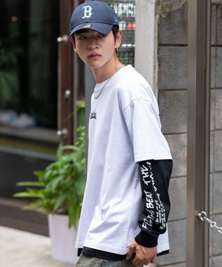 WEGO 【2点セット】アクセ付きアンサンブルグラフィックT（長袖） ホワイト