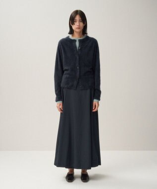 ATON ROYAL CASHMERE FUR | クルーネックカーディガン NAVY
