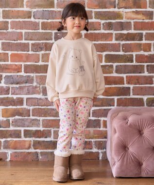 ANY KIDS 7days 裏シャギー 総柄 パンツ アイボリー系花柄