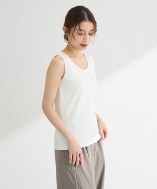 Green Parks 前後２Ｗａｙ　リブタンクトップ Off White
