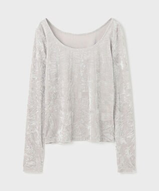 GRACE CONTINENTAL クラッシュベロアカットトップ ベージュ