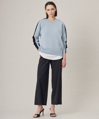 ICB 【接触冷感・UVカット・透け防止・吸水速乾・洗える】 シェルタリングドライオックス ワイドパンツ ブラック系