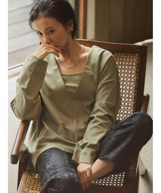 Green Parks Ｂ．ＳＥＴ２点深Ｖプルオーバー＋スクエアタンク Khaki