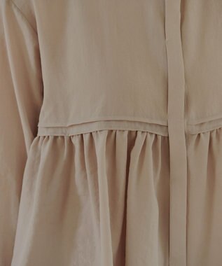 Tiaclasse 【洗える】ピンタックギャザーブラウス モカ