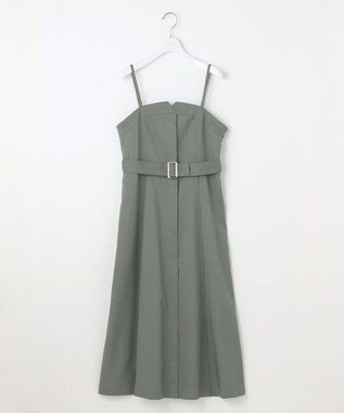 ANY SIS L 【2SET】ビスチェワンピース×シアーラッセルプルオーバーセット カーキ系