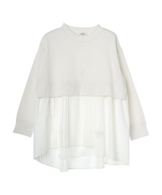 earth music&ecology プリーツヘムドッキングチュニック Ivory