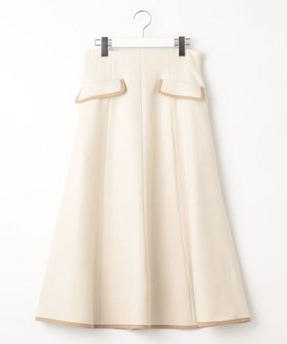 Feroux 【洗える】バイカラーフレア スカート アイボリー系