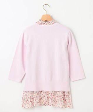 組曲 L 【WEB限定・2SET】フラワープリントアンサンブルニット ピンク系