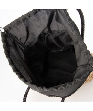 UNBILLION カシュカシュ cachecache / ラメ切替クロッシェトート カゴバッグ ブラック