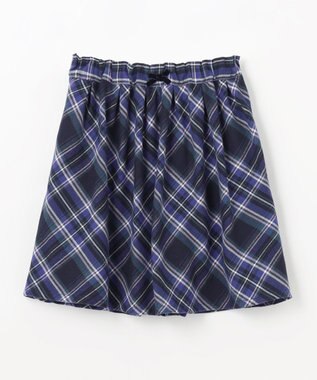 ANY KIDS チェック柄 スカパン ブルー系