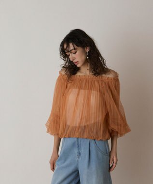 GRACE CONTINENTAL チュールプリーツトップ