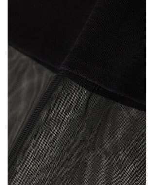 Green Parks 袖チュールドッキングシアープルオーバー Black