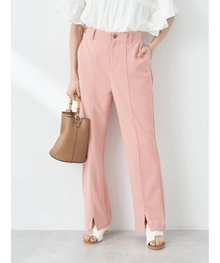 earth music&ecology カットツイルスリットセミフレアパンツ Pink