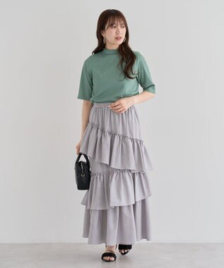 Green Parks ・Ｐｅｔｉｔ　Ｆｌｅｕｒ　５分袖メロウリブＴＥＥ Charcoal Gray