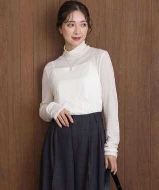 組曲 L ハイツイストシアー インナータートル ホワイト系