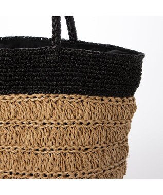 UNBILLION カシュカシュ cachecache / ラメ切替クロッシェトート カゴバッグ ブラック