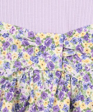 ANY KIDS ドッキング花柄カットソー ラベンダー