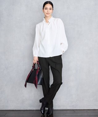 自由区 【カタログ掲載】カラーブロックシルク スカーフ ボルドー系