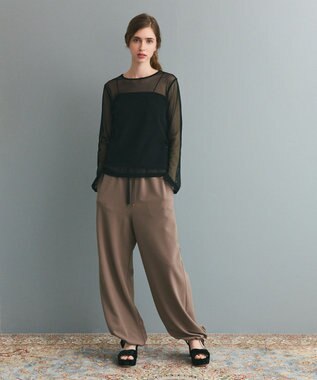 GRACE CONTINENTAL ジャージジョガーパンツ カーキ