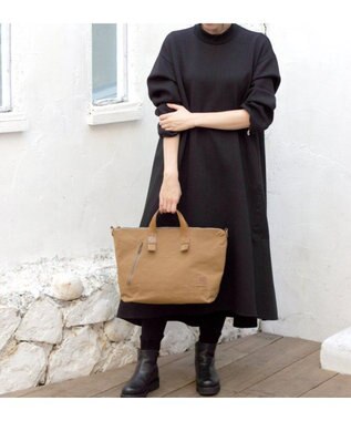 Regalo Felice 【A4サイズ対応 / 2way】天ファスナートート / REGALO BEA(ベージュ×キャメル)