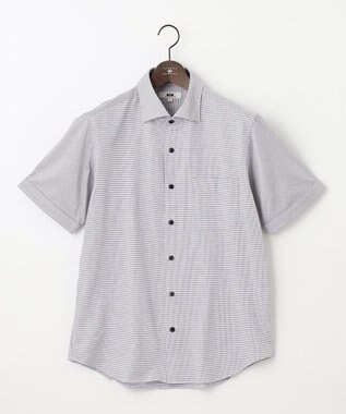 JOSEPH ABBOUD 【快適な着心地/イージーケア】コンパクトジャージースクエアジャガート 半袖 シャツ