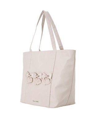 Maison de FLEUR 撥水加工リボンキャリーオンバッグ Grayish Pink