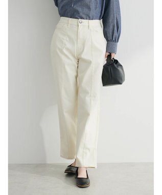 Green Parks ＧＵＭストレッチカラースリムストレートパンツ Off White