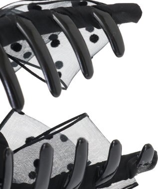 Maison de FLEUR ドットチュールリボンバンスクリップ Black