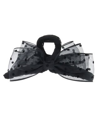Maison de FLEUR ドットチュールリボンバンスクリップ Black