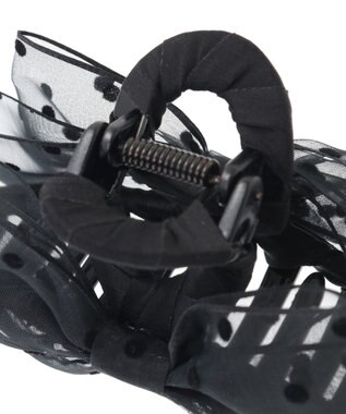 Maison de FLEUR ドットチュールリボンバンスクリップ Black