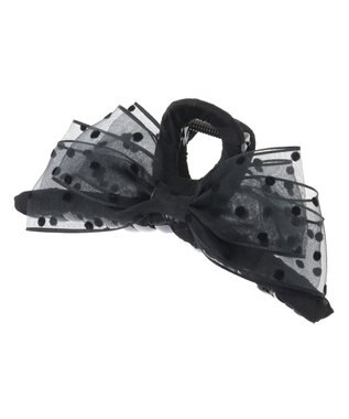 Maison de FLEUR ドットチュールリボンバンスクリップ Black