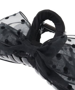 Maison de FLEUR ドットチュールリボンバンスクリップ Black
