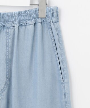 自由区 L 【セット可/洗える】テンセルデニム ロングスカート サックスブルー系