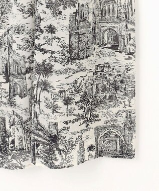 自由区 L 【洗える】ランドスケーププリント ワンピース モノトーン