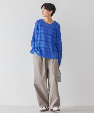 AMERICAN HOLIC 透かし編みニットプルオーバー Blue