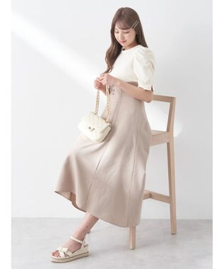 earth music&ecology リブカットソードッキングワンピース