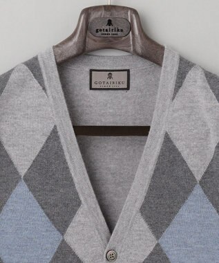GOTAIRIKU 【家庭洗濯可能】イタリア糸 ハイゲージ ベスト ライトグレー系4