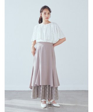 earth music&ecology ケープカラーブラウス Dot