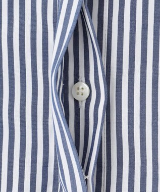 #Newans 【シワになりにくい/洗濯機可能】ダブルフリルヘムシャツ ネイビー