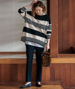 23区 【Oggi2月号掲載/新色追加】TRストレッチギャバ テーパードパンツ ネイビー系